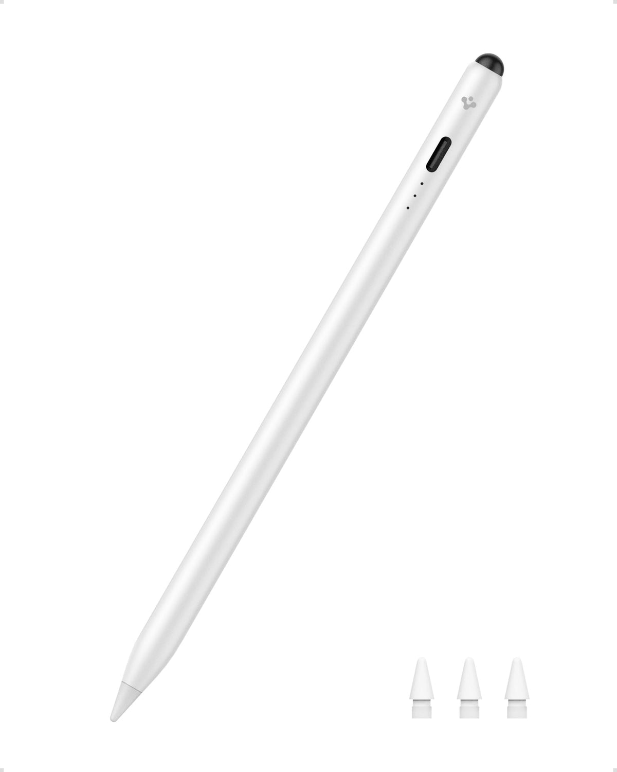 Spigen Stylus Pen for iPad [ iPad/iPad Pro/iPad Air/iPad mini] [Tilt Sensitive] [Palm Rejection] [Magnetic Attachment] with Rubber Tip & Extra Pen Tip - White
