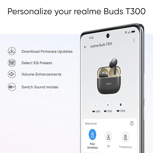 realme Buds T300 TWS earbuds with 40H Play time,30dB ANC, 360° Spatial Audio with Dolby Atmos, 12.4 mm Dynamic Bass Boost Driver, IP55 Water & Dust Resistant, BT v5.3 (Stylish Black) - Wireless Accessory from realme - Shop in Sri Lanka at Arcade.lk