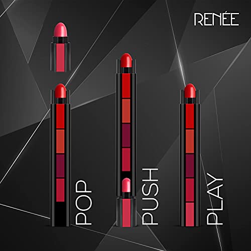 RENEE Fab 5 5-in-1 Lipstick 7.5gm| Five Shades In One| Long Lasting, Matte Finish| Non Drying Formula with Intense Color Payoff| Compact & Easy to Use - Beauty from RENEE - Shop in Sri Lanka at Arcade.lk