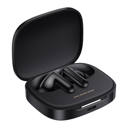Redmi Buds 6, Dual Driver TWS in Ear Earbuds, 49dB Hybrid Active Noise Cancellation, Spatial Audio, Dual Device Connection, Quad Mic AI ENC, 42 Hrs Playtime, Custom EQ, Wireless Earbuds (Black)