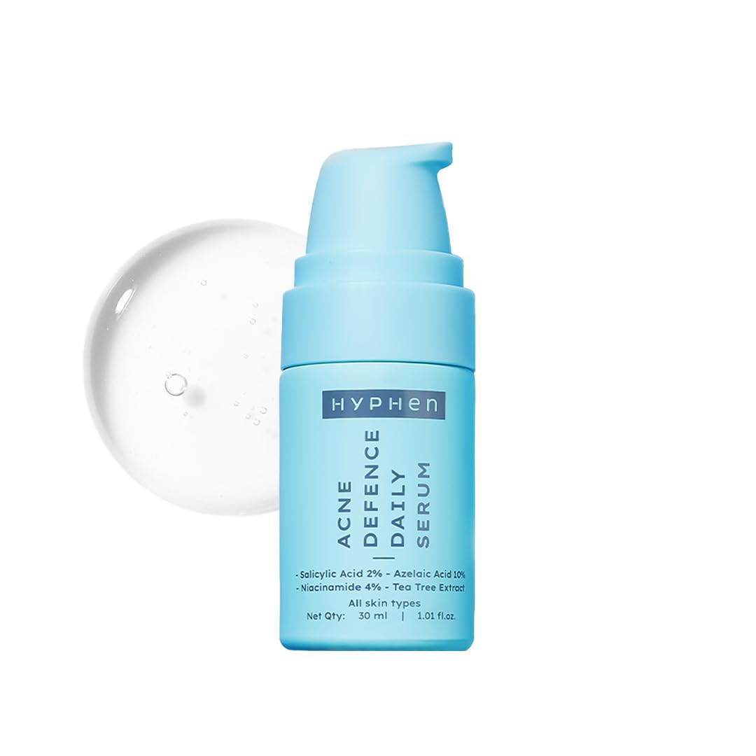 Hyphen Anti Acne 10% Azelaic Acid 2% Salicylic Acid Face Serum | 4% Niacinamide -Reduce Acne Marks, Fight Pimples | Tea Tree Extract -Soothes | Daily Serum for Women, Men | Oily, Acne Prone Skin -30ml