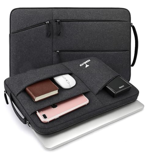 Tabelito Polyester Hybrid Laptop Bag Sleeve Case Cover Pouch for 14 Inch(35Cm) Laptop Apple/Dell/Lenovo/Asus/Hp/Samsung/Mi/MacBook/Ultrabook/Thinkpad/Ideapad/Surfacepro (Black)