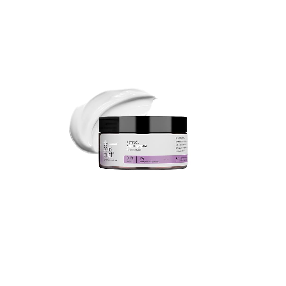 Deconstruct 0.1% Retinol Night Cream with 1% Beta-Glucan Complex | Beginner Friendly | Anti-Aging Night Cream for Fine Lines and Wrinkles | For Women & Men | 50 gm