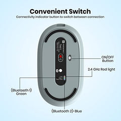 Portronics Toad II Bluetooth Mouse, with Bluetooth 5.0 & 2.4 Ghz Dual Wireless Connectivity, Rechargeable, Adjustable DPI up to 1600 - Mice from Portronics - Shop in Sri Lanka at Arcade.lk