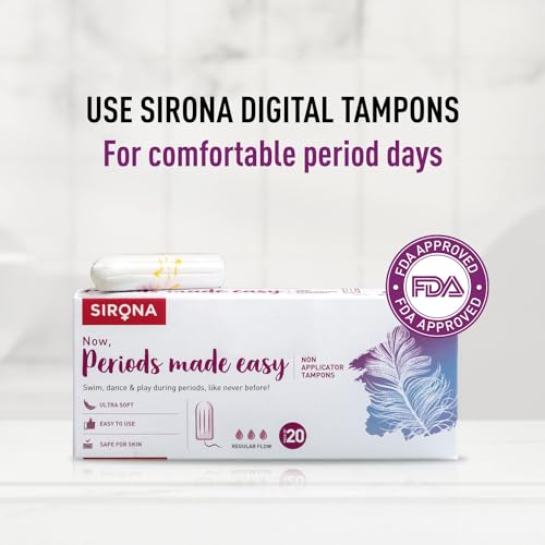 Sirona Period Made Easy Tampons - 20 Piece | For Heavy Flow | Biodegradable Tampons | FDA Approved - Health and Beauty from Sirona - Shop in Sri Lanka at Arcade.lk