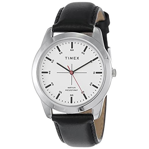 TIMEX Men Leather Analog White Dial Watch-Tw00Zr260E, Band Color-Black - Watch from TIMEX - Shop in Sri Lanka at Arcade.lk