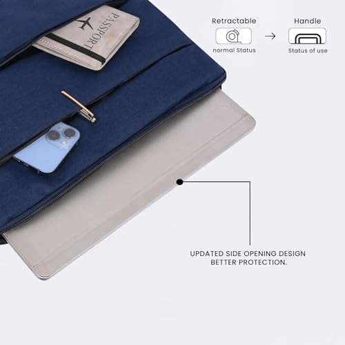 Bennett Drax Water Resistant Laptop Sleeve for 14 inches laptops Case Cover Pouch 14-14.3 inch with Oxford Fabric Dell/Lenovo/ASUS/Hp/LOQ/MacBook/thinkpad/ideapad/magicbook/Legion/vivobook (Blue)