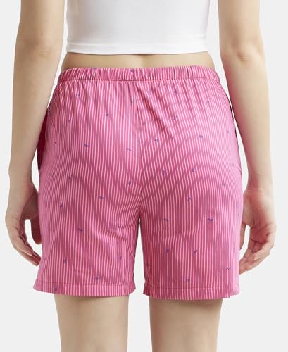 Jockey Shorts for Women with Side Pocket & Drawstring Closure RX15_Ruby Assorted Checks_XS