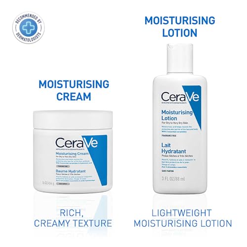 CeraVe Moisturizing Lotion For Dry Skin (88ml) - Formulated With 3 Essential Ceramides And Hyaluronic Acid | Non-Comedogenic, Oil Free And Fragrance-Free Body Lotion