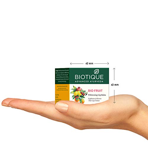 Biotique Fruit Whitening/Brightening Lip Balm | Hydrated and Nourishing Lips| Visibly Lighter Lips | Evens Out Lip Tone | De-pigmentation Balm |100% Botanical Extracts| All Skin Types | 12G - Beauty from Biotique - Shop in Sri Lanka at Arcade.lk