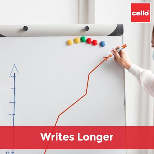 Cello Whitemate Bold Whiteboard Vivid Markers | Set of 4 Markers | 4 Assorted Ink Colours | Marker Pens With Easily Refillable and Erasable Ink | Writes Longer - Office Product from Cello - Shop in Sri Lanka at Arcade.lk