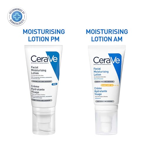 CeraVe PM Facial Moisturizing Lotion For Normal To Dry Skin (52ml) - Formulated With 3 Essential Ceramides, Niacinamide And Hyaluronic Acid | Ultra Lightweight Night Cream