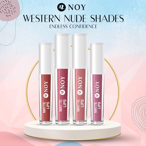 NOY Bare All Beauty 100% Long Lasting Upto 15Hr & Smudgeproof:Must-Have Classic Nude Matte Lipsticks Brown Nude, Mauve Nude (Sets 3) #WC113