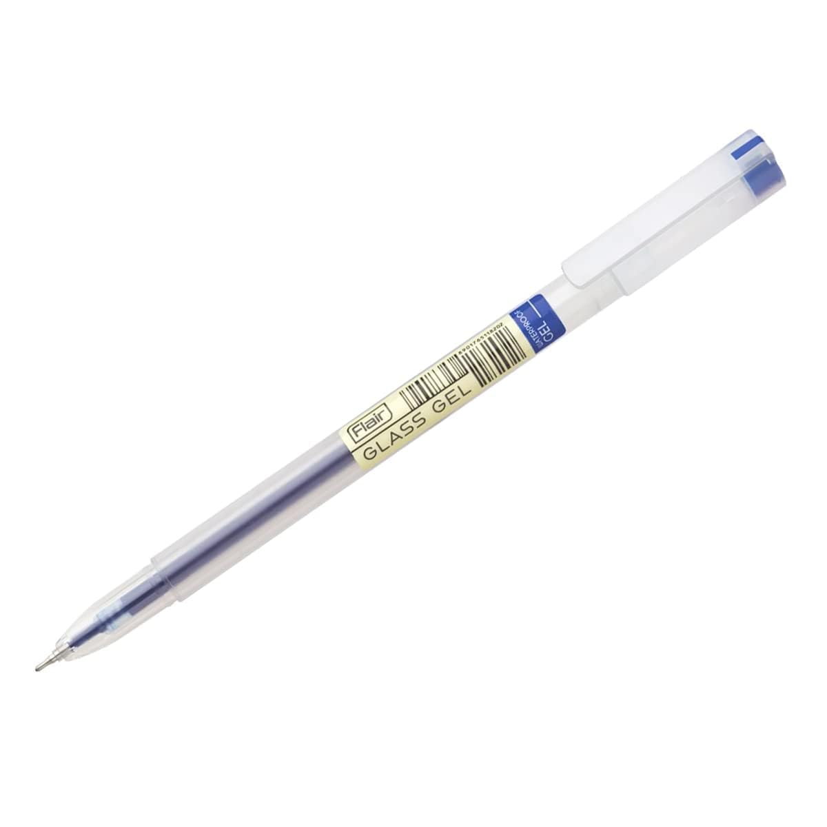 FLAIR Glass Gel Pen Wallet Pack | Tip Size 0.6 mm | Water Proof Ink For Smooth Flow System | Low-Viscosity Ink For Smudge Free Writing | Blue ink, Pack of 10