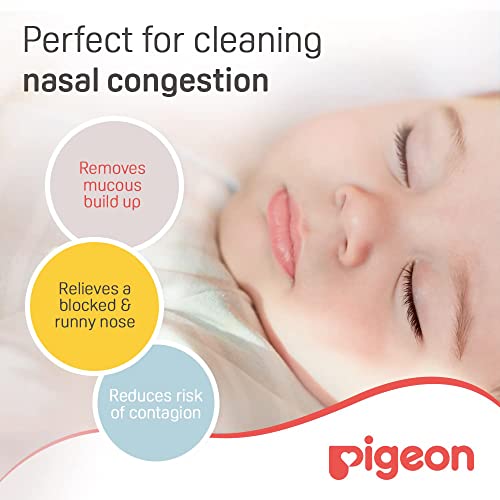 Pigeon Nose cleaner Aspirador Nasal,For 0+ Month Babies,BPA Free,Soft Silicone Nozzle,Squeezable Pump,Soft Safety Nozzle, White and Cream - Baby Product from Pigeon - Shop in Sri Lanka at Arcade.lk