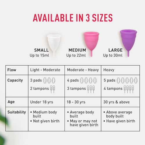 Sirona Reusable Menstrual Cup for Women | Medium Size with Pouch | Ultra Soft, Odour & Rash Free|Medical Grade Silicone|No Leak|Protection Up to 8-10 Hours | US FDA Registered - Drugstore from Sirona - Shop in Sri Lanka at Arcade.lk