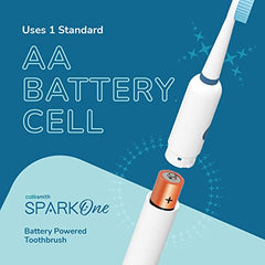 Caresmith SPARK One Electric Battery Toothbrush | Electric Tooth Brushes for Adult | AA Battery Provided | 30000 Strokes per Minute (White, 1)