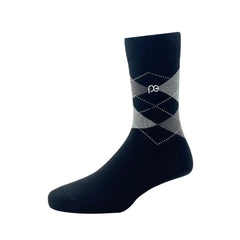 Peter England Men's Cotton Full Length Socks (Pack of 3) Dark Grey, Navy & Black