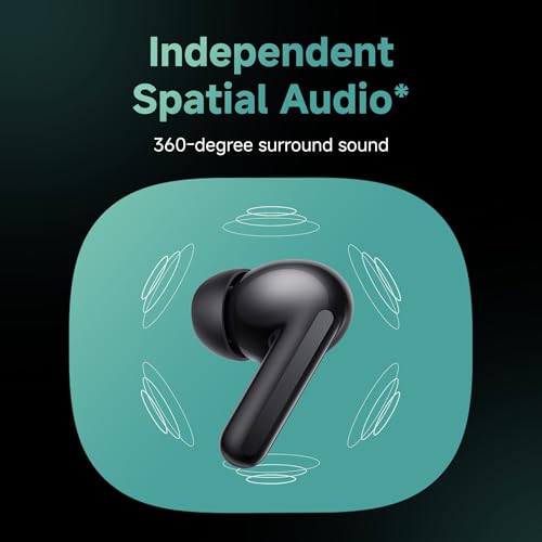 Redmi Buds 6, Dual Driver TWS in Ear Earbuds, 49dB Hybrid Active Noise Cancellation, Spatial Audio, Dual Device Connection, Quad Mic AI ENC, 42 Hrs Playtime, Custom EQ, Wireless Earbuds (Black)