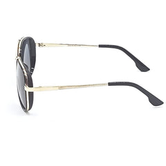 Louis Kouros Cherokee Aviator Classic 4414 sunglasses | Gold Frame | Black Lens | Mirror Lens | 400 UV Protected | For Men & Women | Medium