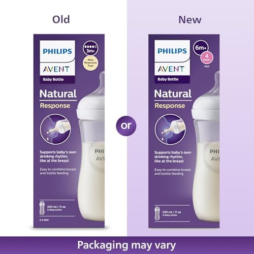 Philips Avent Natural Baby Plastic Feeding Bottle, 330ml | No.1 Brand Recommended by Moms Worldwide | Ideal for 6 months+| Natural Response Technology Mimics Breastfeeding | Pack of 1 | SCY906/01