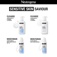 Neutrogena Ultra Gentle Foaming Cleanser | Face Wash for All Skin Types including Sensitive Skin | 6X Gentler Cleansing with Barriercare Technology | Cleanses Dirt and Oil |