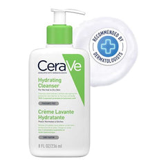 CeraVe Hydrating Cleanser For Normal To Dry Skin (236ml) - Non-Foaming Face Wash with Hyaluronic Acid And Ceramides | Non-Comedogenic, Non-Irritating And Fragrance-Free Cleanser