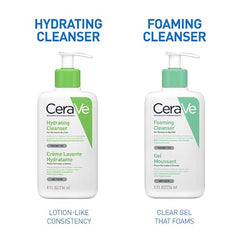 CeraVe Hydrating Cleanser For Normal To Dry Skin (236ml) - Non-Foaming Face Wash with Hyaluronic Acid And Ceramides | Non-Comedogenic, Non-Irritating And Fragrance-Free Cleanser