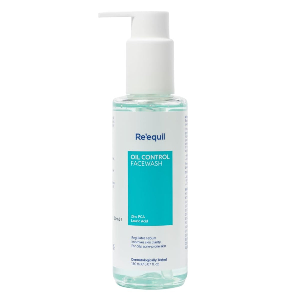 RE' EQUIL Oil Control Face Wash | Soap & Sulphate Free Face Wash with Zinc PCA | Controls Excessive Oil Production | For Oily Acne Prone Skin | 150 ml | Glammy.lk