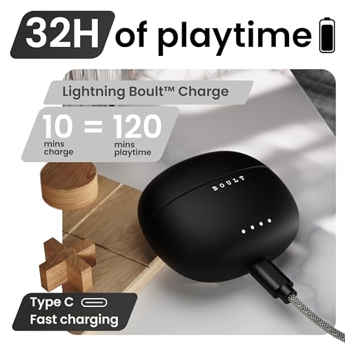 Boult Audio W20 Truly Wireless in Ear Earbuds, 35H Playtime, Zen™ ENC Mic, 45ms Low Latency, 13mm Bass Drivers, Type-C Fast Charging, Touch Controls, IPX5 ear buds TWS (Space Black) - Electronics from Boult - Shop in Sri Lanka at Arcade.lk