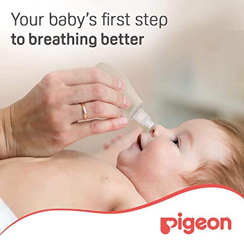 Pigeon Nose cleaner Aspirador Nasal,For 0+ Month Babies,BPA Free,Soft Silicone Nozzle,Squeezable Pump,Soft Safety Nozzle, White and Cream - Baby Product from Pigeon - Shop in Sri Lanka at Arcade.lk