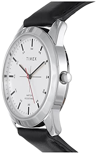 TIMEX Men Leather Analog White Dial Watch-Tw00Zr260E, Band Color-Black - Watch from TIMEX - Shop in Sri Lanka at Arcade.lk