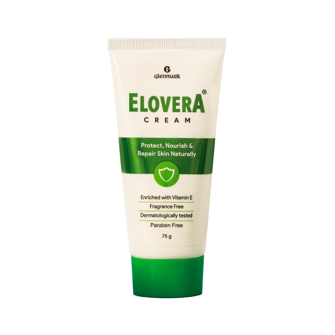 Elovera Moisturising Cream 75g | For Dry Skin | with Aloe Vera & Vitamin E | Protects, Nourishes and Repairs Skin | Paraben Free | Fragrance Free