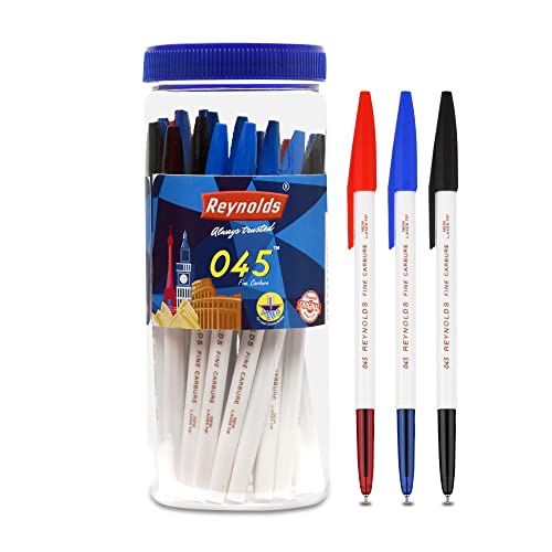 Reynolds 045 Ball Pen SET - 25 PENS (16 BLUE, 6 Black, 3 Red) | PENS WITH COMFORTABLE GRIP |BALL PENS FOR WRITING | PEN FOR STUDENTS & OFFICE STATIONERY | 0.7 mm TIP SIZE - Office Product from Reynolds - Shop in Sri Lanka at Arcade.lk