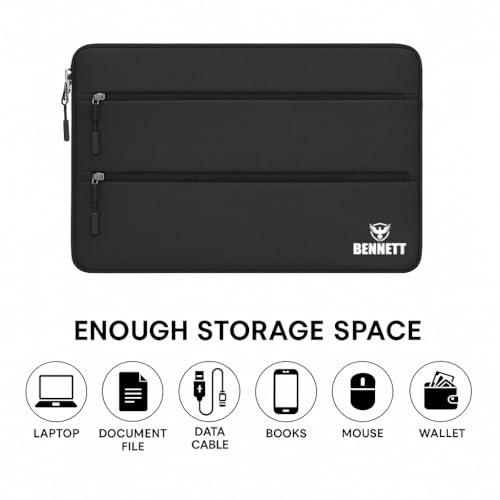 Bennett Drax Laptop Sleeve Case Cover for 39.62 Cm (15.6-Inch) Laptop MacBook, Protective (Black)