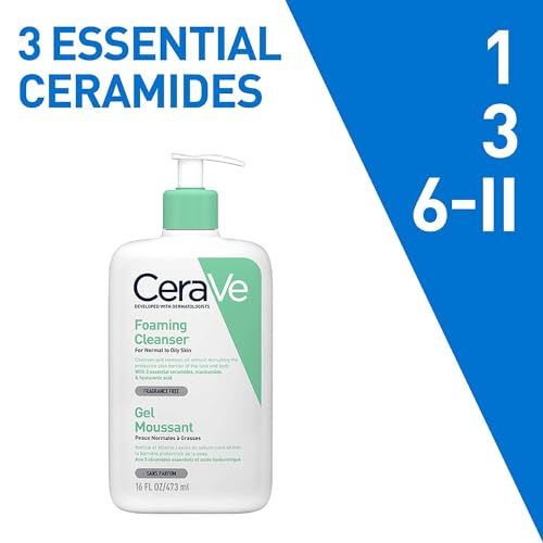 CeraVe Foaming Cleanser For Normal To Oily Skin (473ml) - Dermatologist-Developed Facewash | Non-Comedogenic And Fragrance-Free Cleansers For Acne-Prone Skin - Luxury Beauty from CeraVe - Shop in Sri Lanka at Arcade.lk