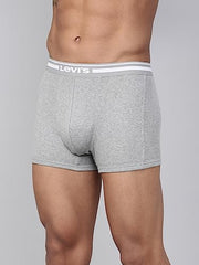 Levi's Men's Cotton Style #003 Comfort Regular Fit Solid Trunk (Pack of 2) (#003-TRUNK-LT GMEL/BLK-P2_Light Grey Melange, Black_M)