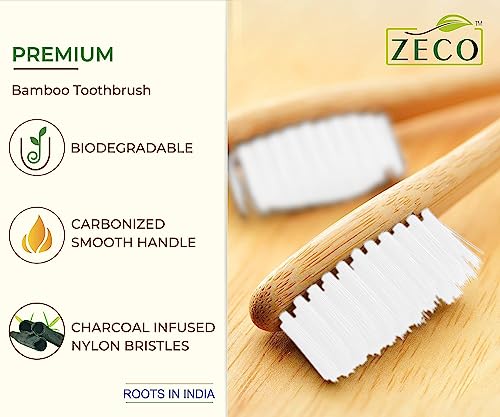 ZECO Natural Kids Bamboo Toothbrush for Kids Soft Brush For Teeth Better Brush Toothbrush Whitening Products | Premium Eco-Friendly White Teeth Cleaner 6-9 Years - Drugstore from ZECO - Shop in Sri Lanka at Arcade.lk