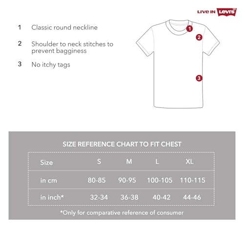 Levi's Men's Cotton Plain Regular Fit T-Shirt (Pr679713_Dark Grey Melange L)