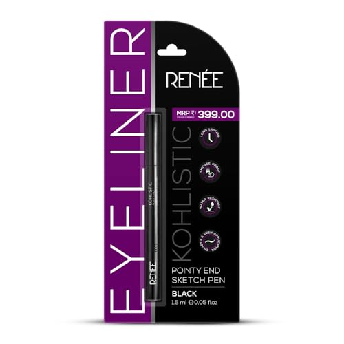 RENEE Pointy End Sketch Pen Smudge Proof Eyeliner - Matte Finish, Light Weight, Water Resistant, Long Stay Highly Pigmented with One Stroke Application Formula - Black