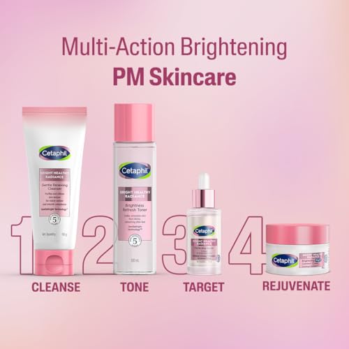 Cetaphil Brightening Night Comfort Cream - 50 g| For Dark Spots, Uneven Skin Tone| Hyaluronic Acid & Niacinamide| Fragrance Free| Dermatologist Recommended