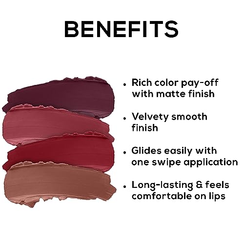 RENEE Very Matte - Pack of 4 Matte Lipsticks | Intense Color Pay Off, Full Coverage Long Lasting Weightless Velvety Formula - Beauty from RENEE - Shop in Sri Lanka at Arcade.lk