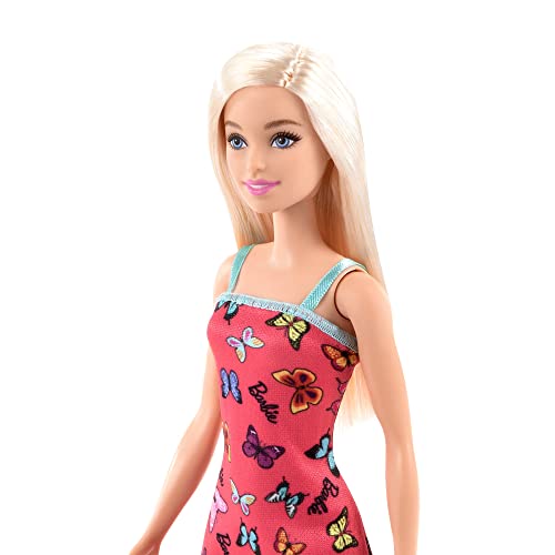 Barbie® Doll (11.5 inches) with Colorful Butterfly Logo Print Red Dress & Strappy Heels, Great Gift for Ages 3 Years Old & Up - Toy from Barbie - Shop in Sri Lanka at Arcade.lk