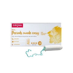 Sirona Period Made Easy Tampons - 20 Piece | For Heavy Flow | Biodegradable Tampons | FDA Approved - Health and Beauty from Sirona - Shop in Sri Lanka at Arcade.lk