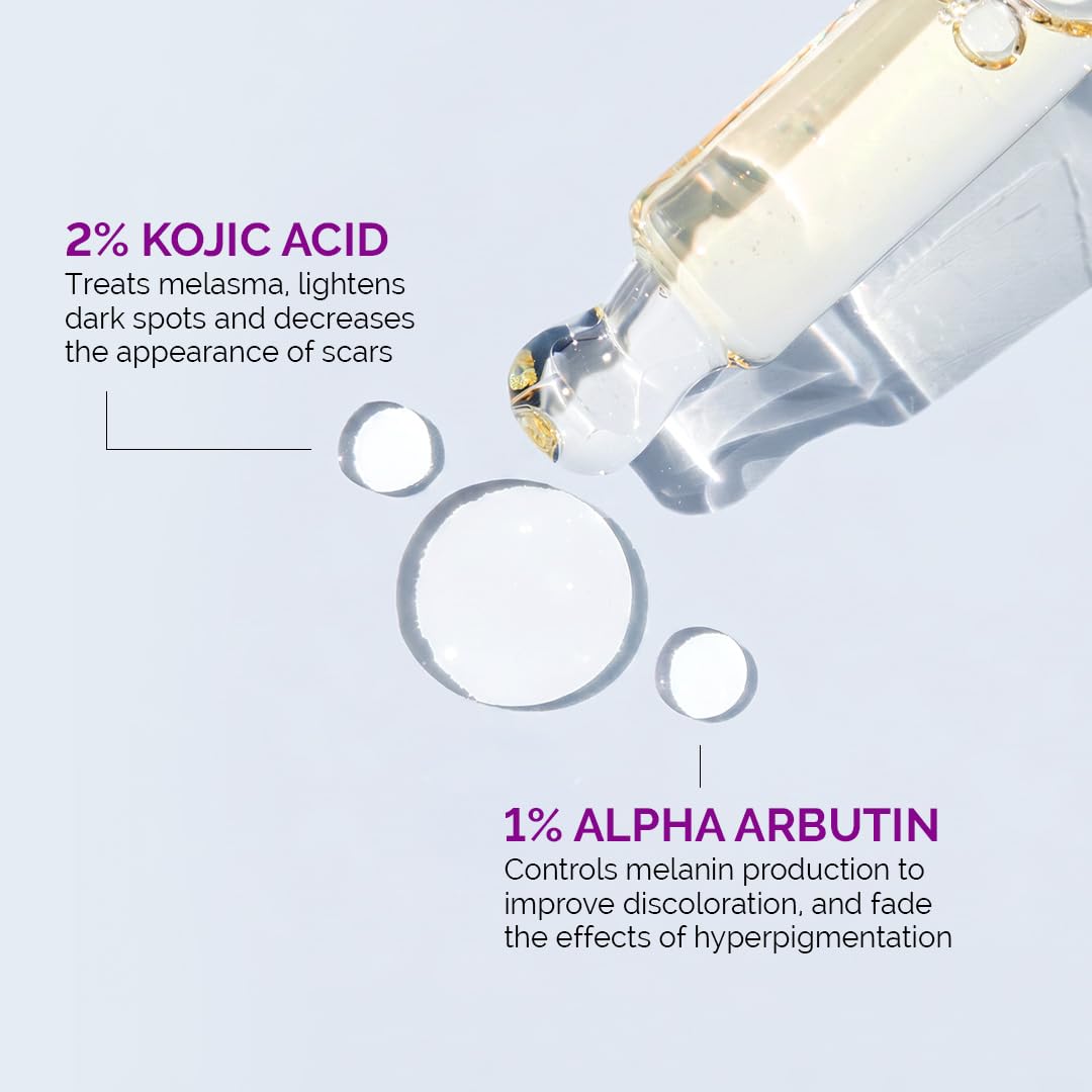 The Derma Co. 2% Kojic Acid Face Serum with Alpha Arbutin, Powered by Deep Penetration Formula™ | Fights Pigmentation | Fades Dark Spots | Brightens & Evens Skin Tone | 30 ml