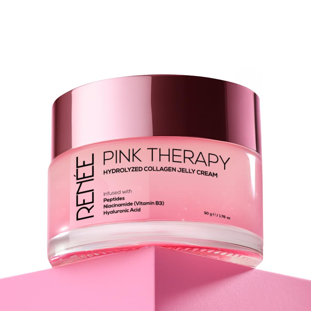 RENEE Pink Therapy Hydrolyzed Collagen Overnight Sleep Jelly Mask | Hydrates, Repairs, Smoothens & Plumps Skin | Peptides, Niacinamide & Hydrolyzed Collagen Enriched | 50 gm