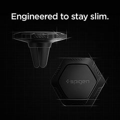 Spigen Air Vent Car Mobile Holder [Strong Magnet][Compact Design][Stable Hold][Metal Plate Included] Compatible with Most Smartphone Devices - Black