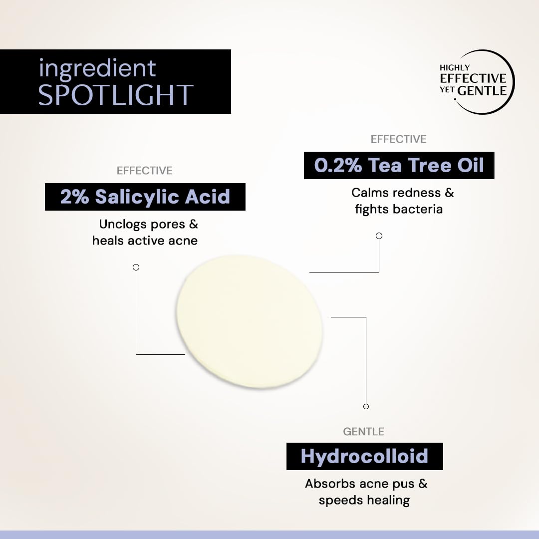 Deconstruct Acne Pimple Patch | 36 Patches | 2% Salicylic Acid & 0.2% Tea Tree Oil | Absorbs Pimple Overnight & Prevents Marks | Hydrocolloid Pimple Patches
