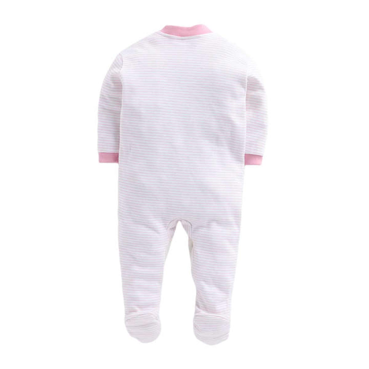 EIO 100% Cotton Sleep Romper Sleepsuits Jumpsuit Night Suits for Infants Newborn Baby Boys & Girls Pack of 3 (0-3 Months)