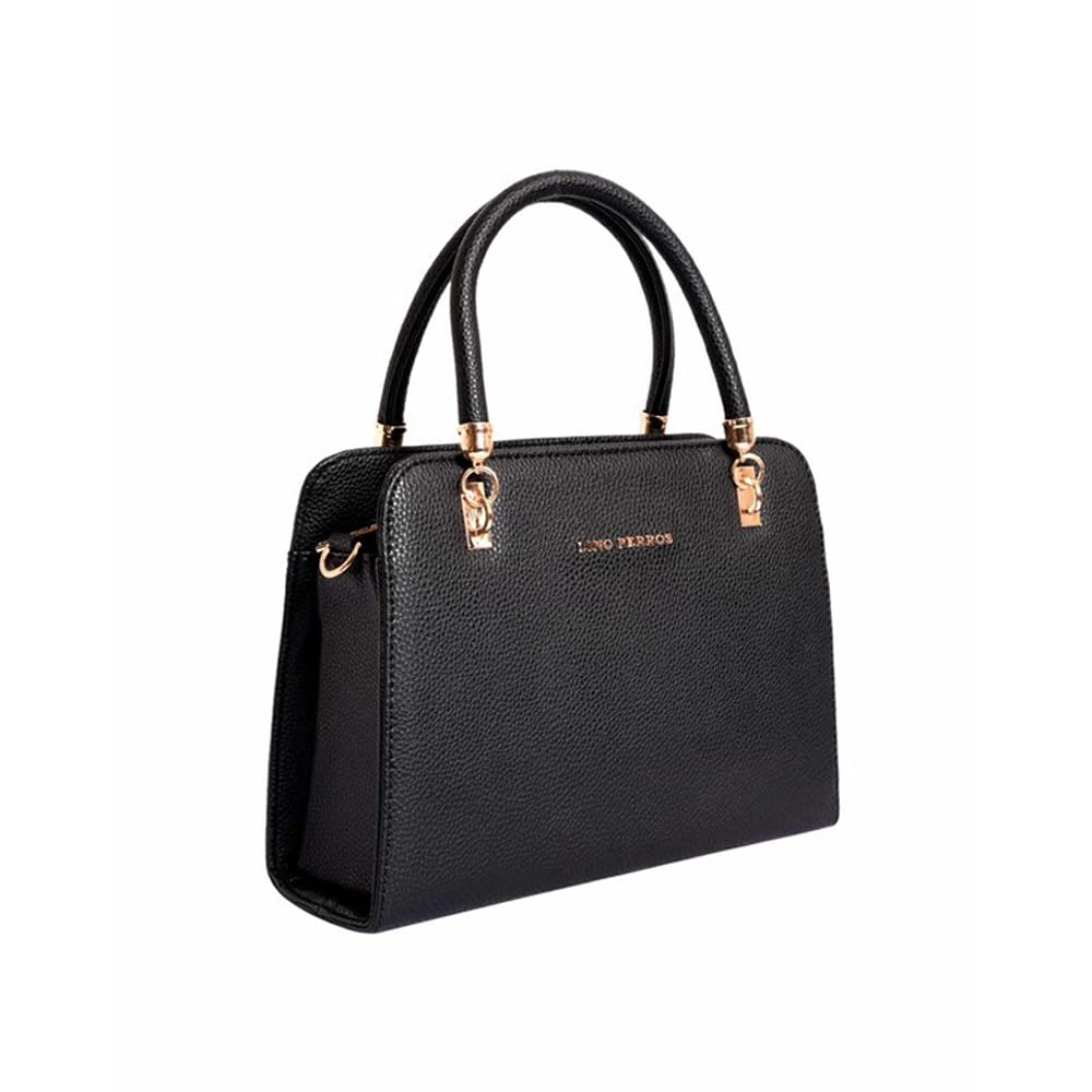 Lino Perros Black Faux Leather Handbag (Black)
